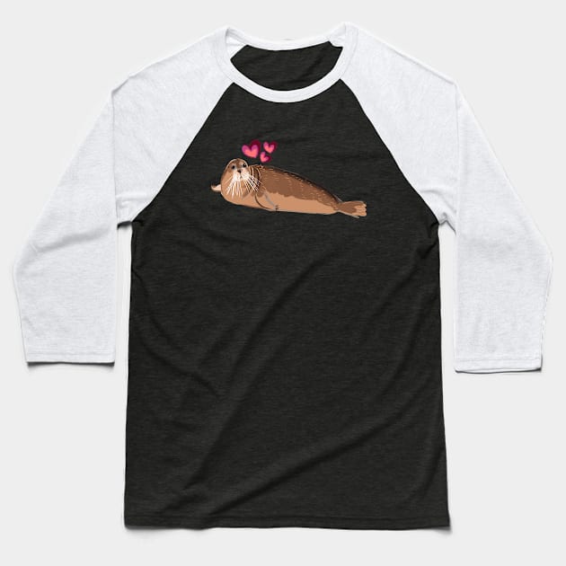 Bearded seal Baseball T-Shirt by belettelepink